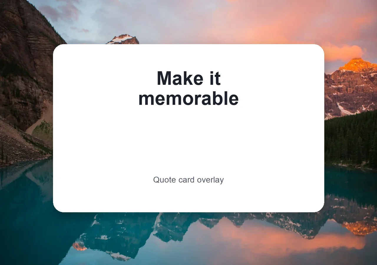 quote card before and after adding text on image after