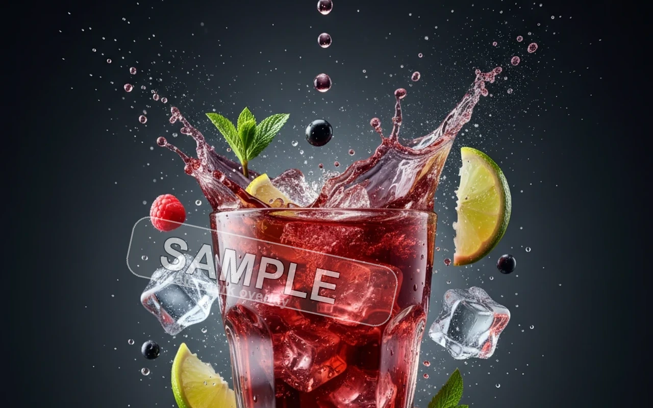 Editorial cocktail image before removing a sample watermark