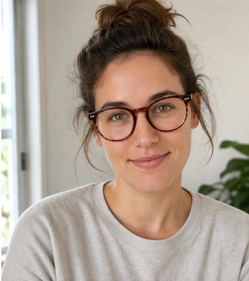 portrait before and after natural AI cleanup after