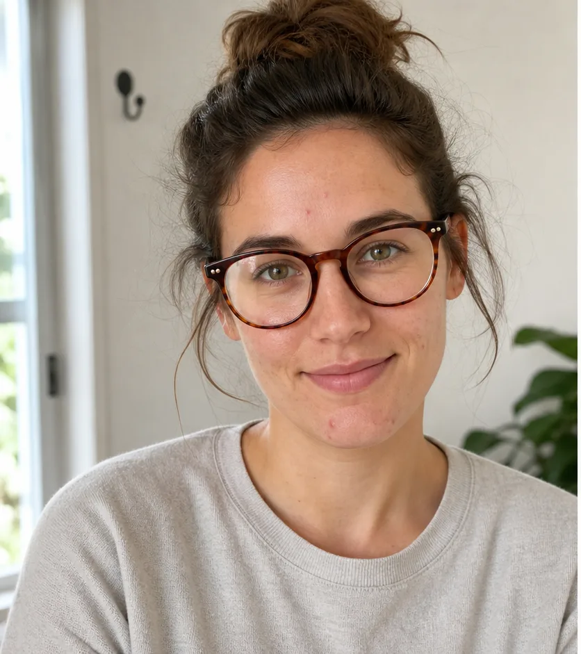portrait before and after natural AI cleanup before