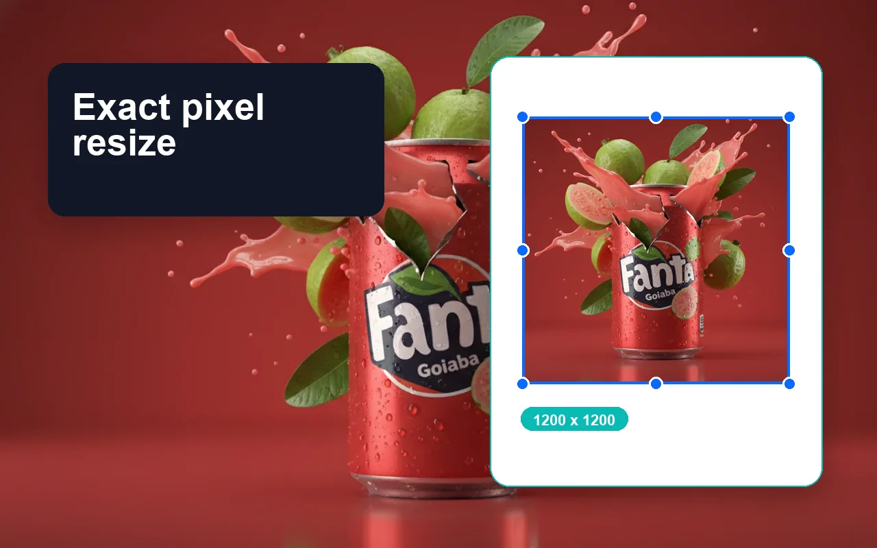 product layout before and after exact pixel resizing after