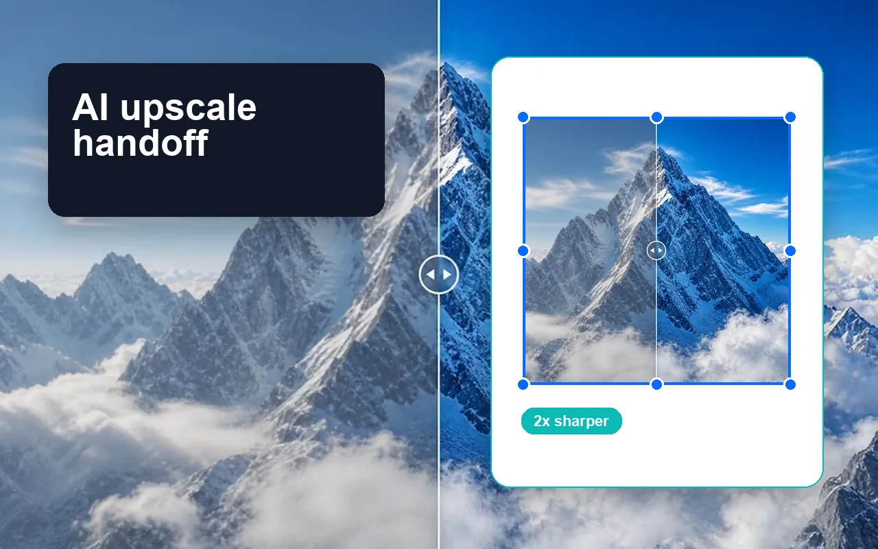AI Upscale Handoff example for online resizing workflows